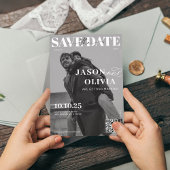 Save The Date Mariage photo de couverture de magazine noir et bl
