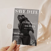 Save The Date Mariage photo de couverture de magazine noir et bl