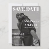 Save The Date Mariage photo de couverture de magazine noir et bl (Devant)