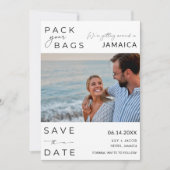 Save The Date Mariage photo de destination de Jamaïque Beach (Devant)