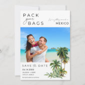 Save The Date Mariage photo de destination de Mexico Beach (Devant)