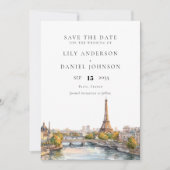Save The Date Mariage photo de destination Paris France (Devant)