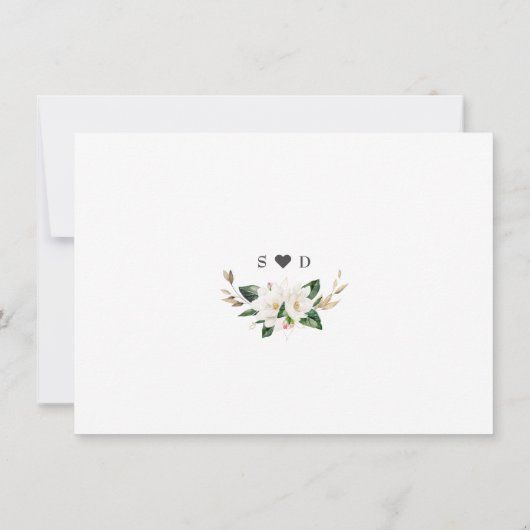 Save The Date Mariage photo de Fleurs de Magnolia Blanches (Dos)