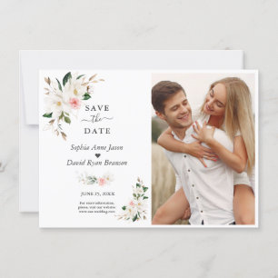 Save The Date Mariage photo de Fleurs de Magnolia Blanches