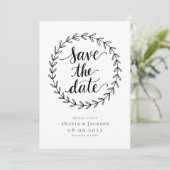 Save The Date Mariage photo de la calligraphie de couronne (Debout devant)