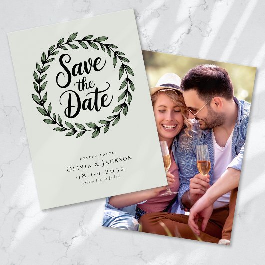 Save The Date Mariage photo de la calligraphie de couronne
