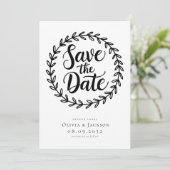 Save The Date Mariage photo de la calligraphie de couronne (Debout devant)