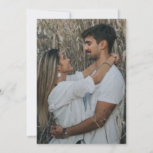 Save The Date Mariage photo de la fleur bleue peinte en delphini (Dos)