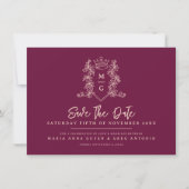 Save The Date Mariage photo de la pêche rouge de la crête de coe (Devant)