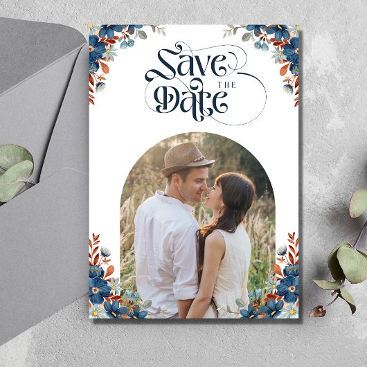 Save The Date Mariage photo de l'arc floral romantique