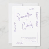 Save The Date Mariage photo de lavande moderne Enregistrer la da (Devant)