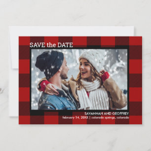 Save The Date Mariage photo de Red Buffalo Plaid
