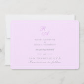 Save The Date Mariage photo de ruban Rose violet (Dos)