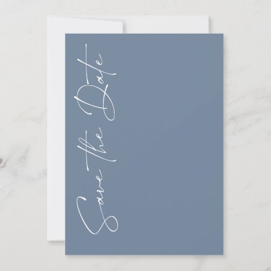 Save The Date Mariage photo de script bleu de la marine moderne (Dos)