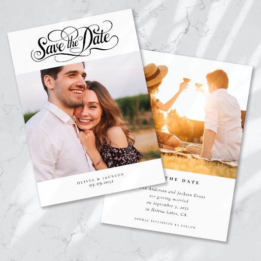 Save The Date Mariage photo de script de calligraphie