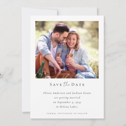 Save The Date Mariage photo de script de calligraphie moderne (Dos)