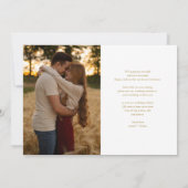 Save The Date Mariage photo de script de coeur d'or moderne (Dos)