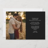 Save The Date Mariage photo de script de cœur élégant moderne (Dos)