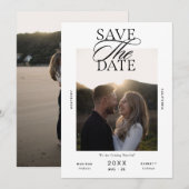 Save The Date Mariage photo de script éditorial moderne (Devant / Derrière)