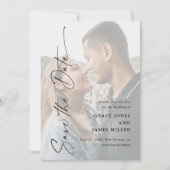 Save The Date Mariage photo de script élégant moderne (Devant)
