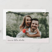 Save The Date Mariage photo de script manuscrit en papier déchir (Devant / Derrière)