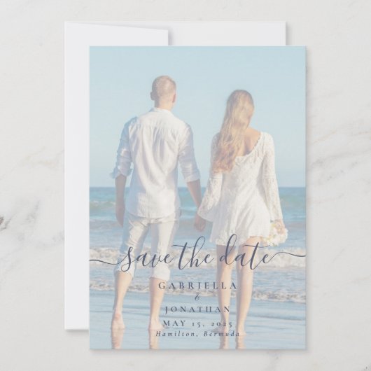 Save The Date Mariage photo de script manuscrit moderne (Devant)