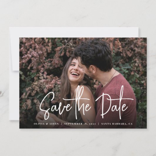 Save The Date Mariage photo de script manuscrit moderne (Devant)