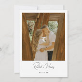 Save The Date Mariage photo de script minimaliste (Devant)