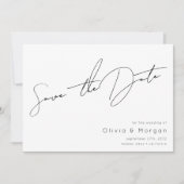 Save The Date Mariage photo de script minimaliste (Devant)