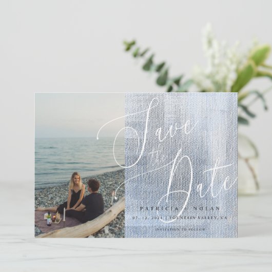Save The Date Mariage photo de script moderne (Debout devant)