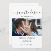 Save The Date Mariage photo de script moderne (Devant / Derrière)