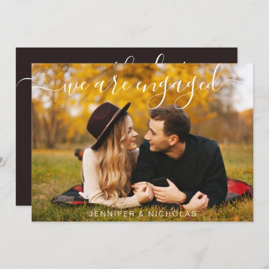 Save The Date Mariage photo de script moderne (Devant / Derrière)