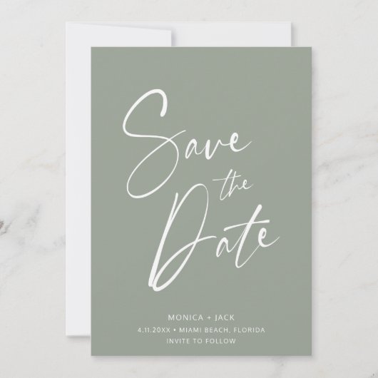 Save The Date Mariage photo de script simple (Devant)