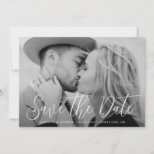 Save The Date Mariage photo de script simple (Devant)