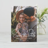 Save The Date Mariage photo de script simple et élégant (Debout devant)