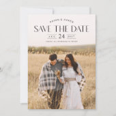 Save The Date Mariage photo de typographie élégante (Devant)