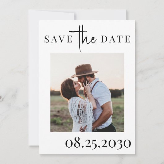 Save The Date Mariage photo de typographie moderne simple (Devant)
