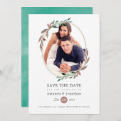 Save The Date Mariage Photo de verdure rustique d'hiver (Devant / Derrière)