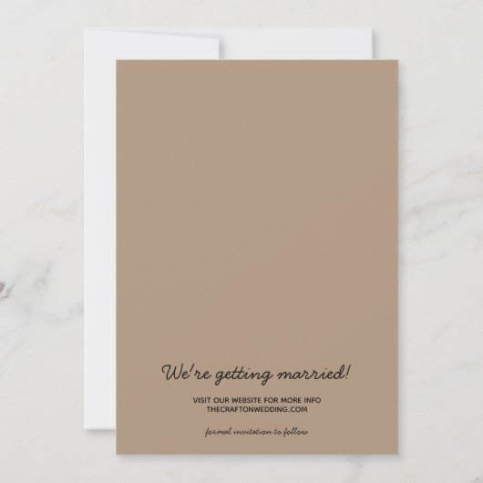 Save The Date Mariage photo décontracté Enregistrer la date (Dos)