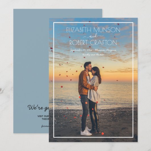 Save The Date Mariage photo décontracté Enregistrer la date (Devant / Derrière)