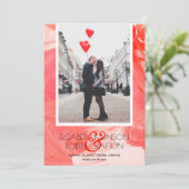 Save The Date Mariage Photo décontracté Rouge Enregistrer La Dat (Debout devant)