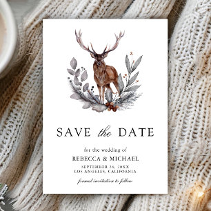 Save The Date Mariage photo des cerfs de forêt