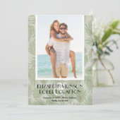 Save The Date Mariage Photo Design Tropical Enregistrer La Date (Debout devant)