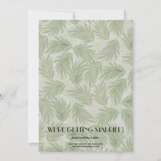 Save The Date Mariage Photo Design Tropical Enregistrer La Date (Dos)