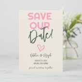 Save The Date Mariage photo d'été Whimsical manuscrit amusant (Debout devant)