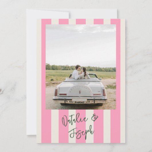 Save The Date Mariage photo d'été Whimsical Pastel manuscrit (Dos)