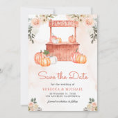 Save The Date Mariage photo du marché de Citrouilles floraux Pea (Devant)