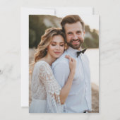 Save The Date Mariage PHOTO du script Fleurs bleu et rose doux (Dos)