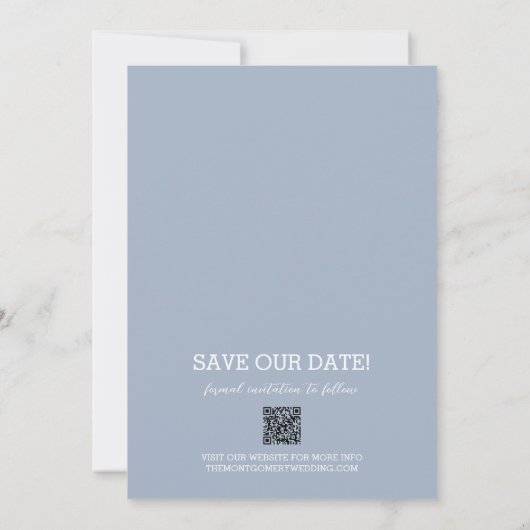 Save The Date Mariage photo Dusty Blue (Dos)