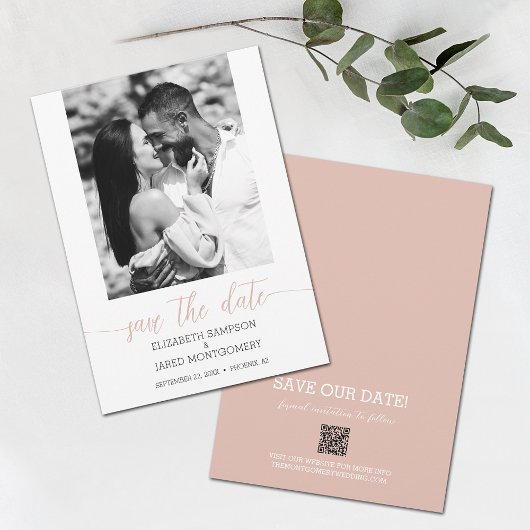 Save The Date Mariage photo Dusty Pink